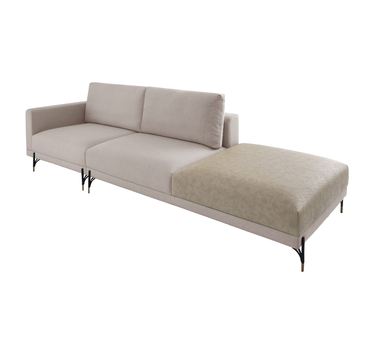 The Cobble Single Sofa with Pouf